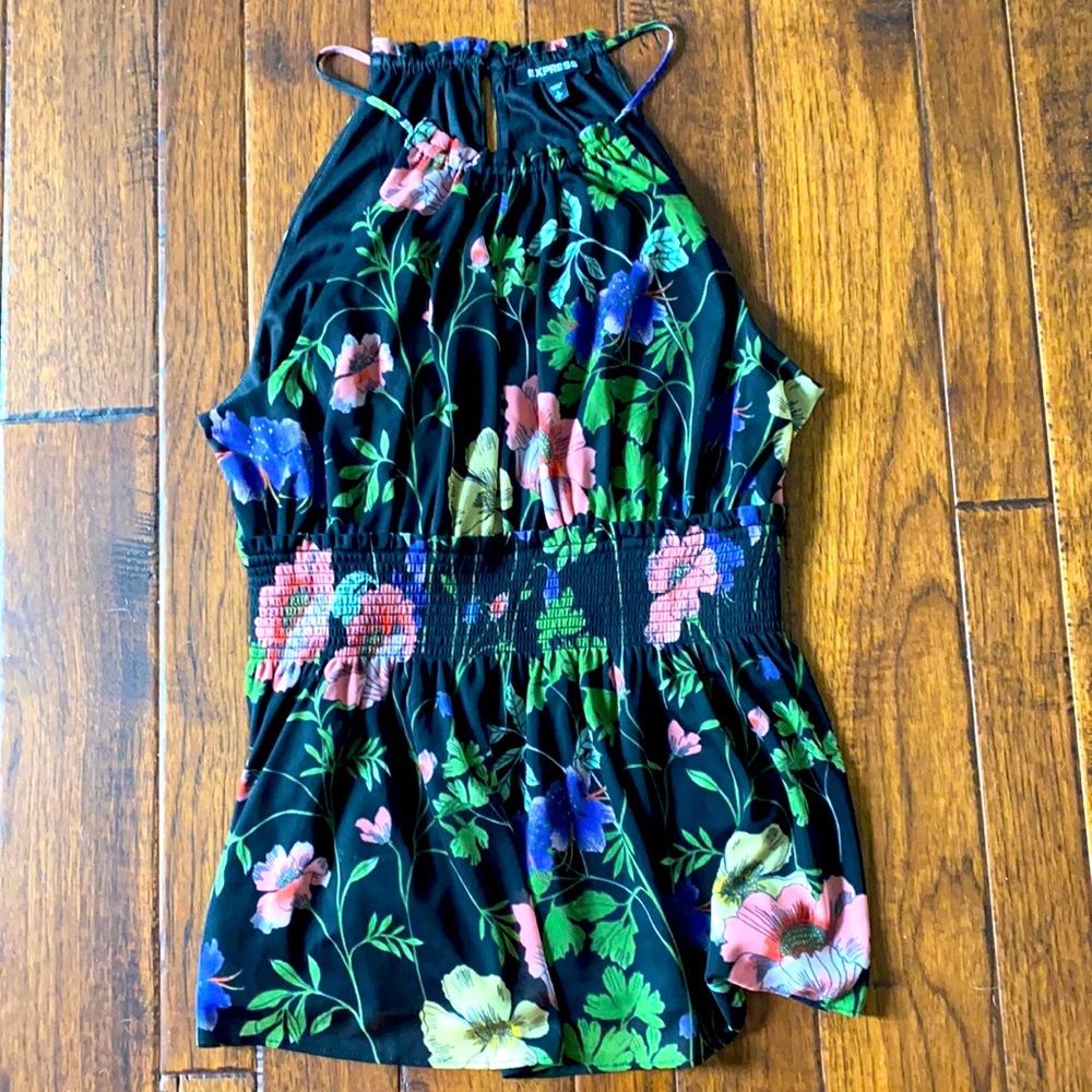 Express floral peplum tank
